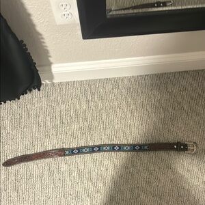 ARIAT brown and blue western belt